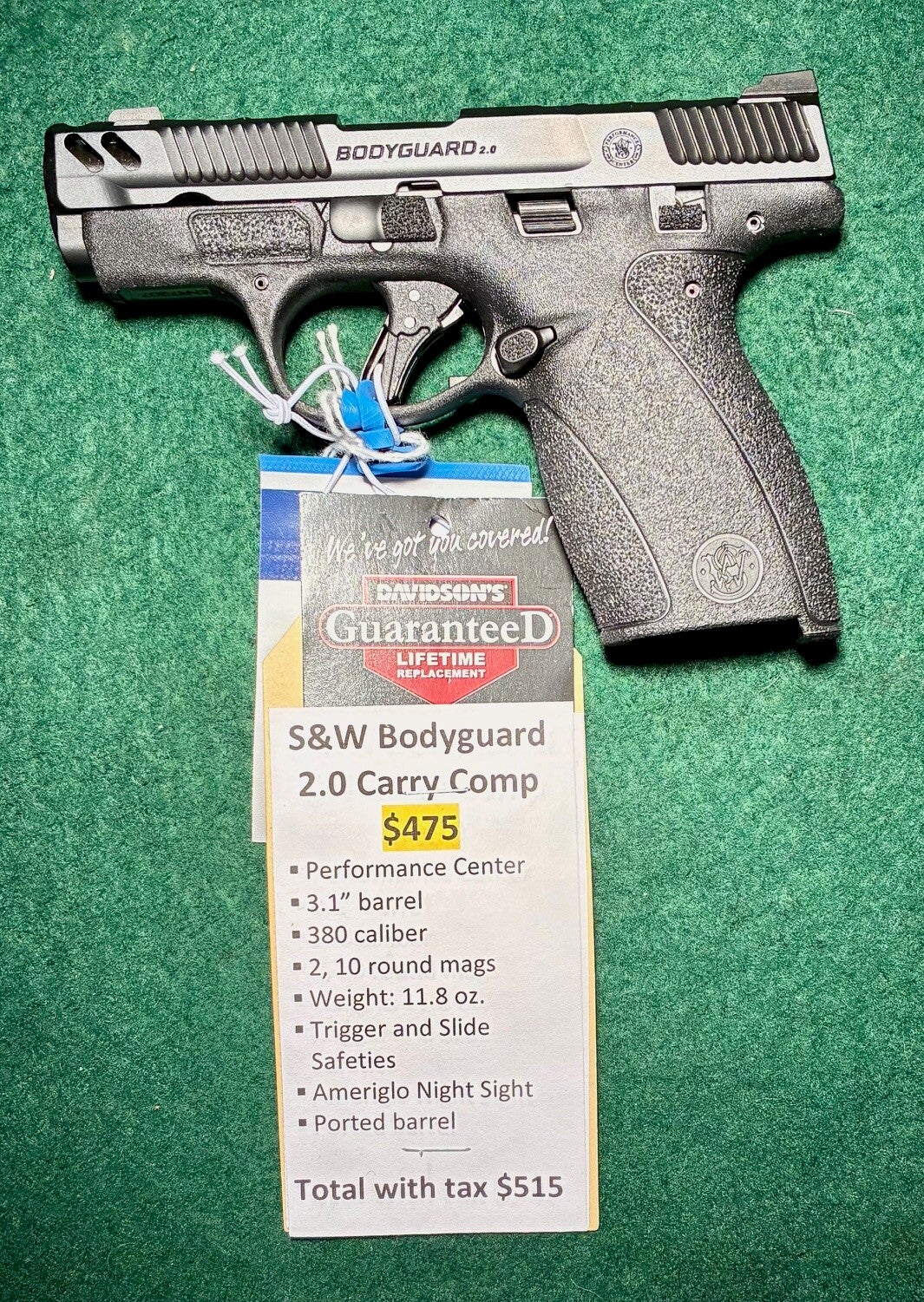 Smith & Wesson Bodyguard 2.0 .380 Carry Compensated