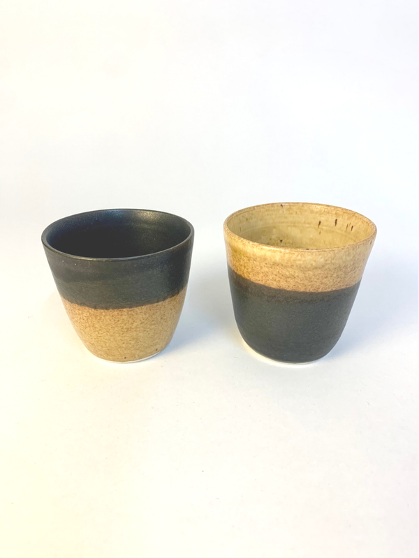 Espressokopje 'Zwarte kurk' (set van 2)
