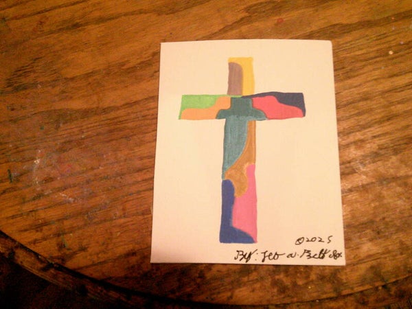 Abstract Cross 2 on canvas 8 in x 10 in