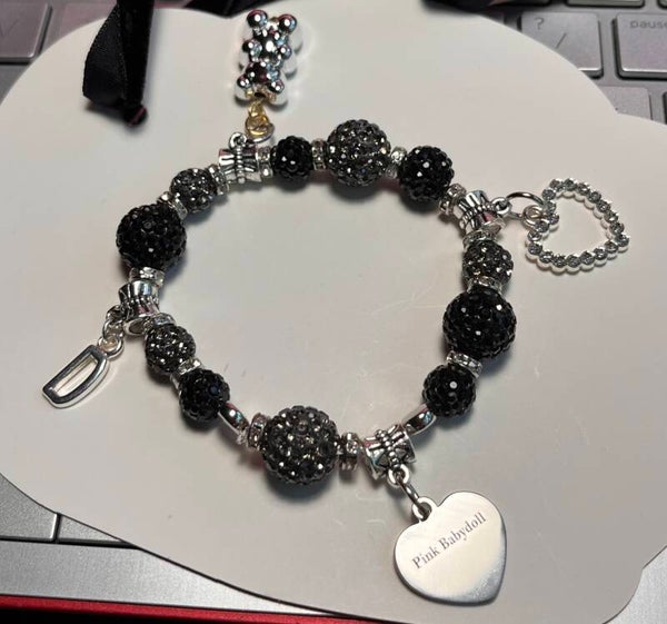 The Black Ice Bracelet W/initial
