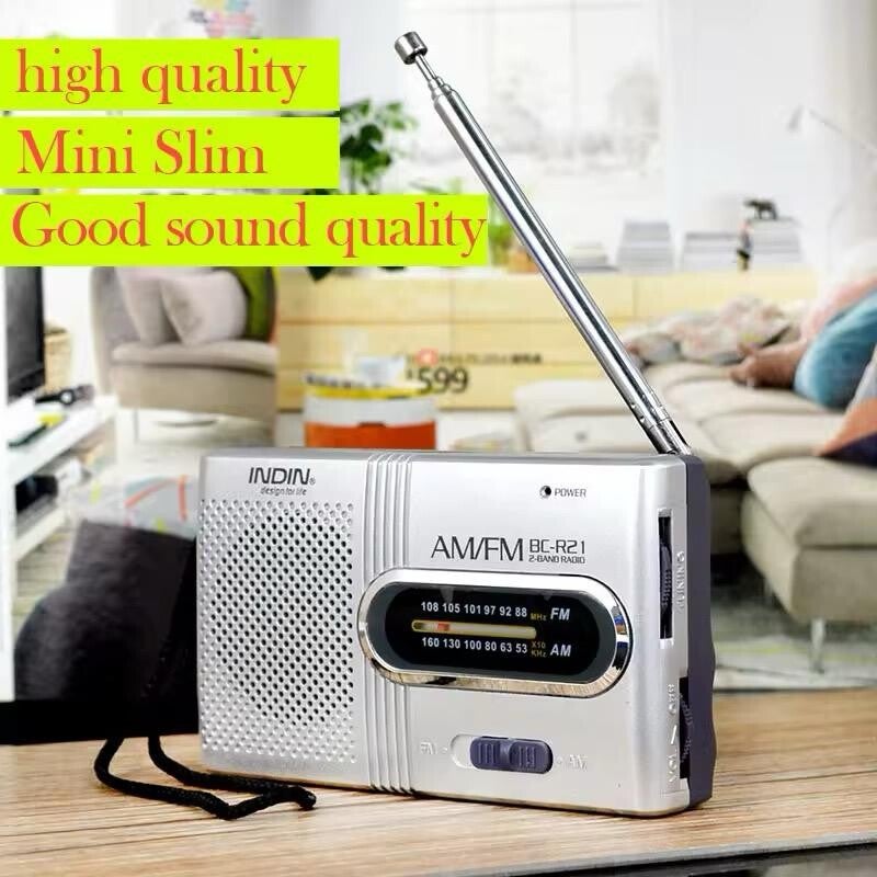 BC-R21 Mini Radio Am Fm Batterij Werkende Draagbare Radio Beste Ontvangst Langst Voor Hardlopen Lopen Naar Huis Soundbox