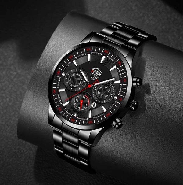 DYROS MERK WATER PROOF 2 stks/set Mode Mannen Roestvrij Stalen Horloge Luxe Kalender Quartz Horloge Zakelijke Horloges voor Mannen Reloj Hombre Naviforce