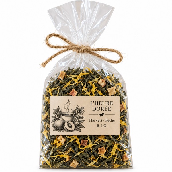 L’Heure Dorée – Thé vert à la pêche BIO