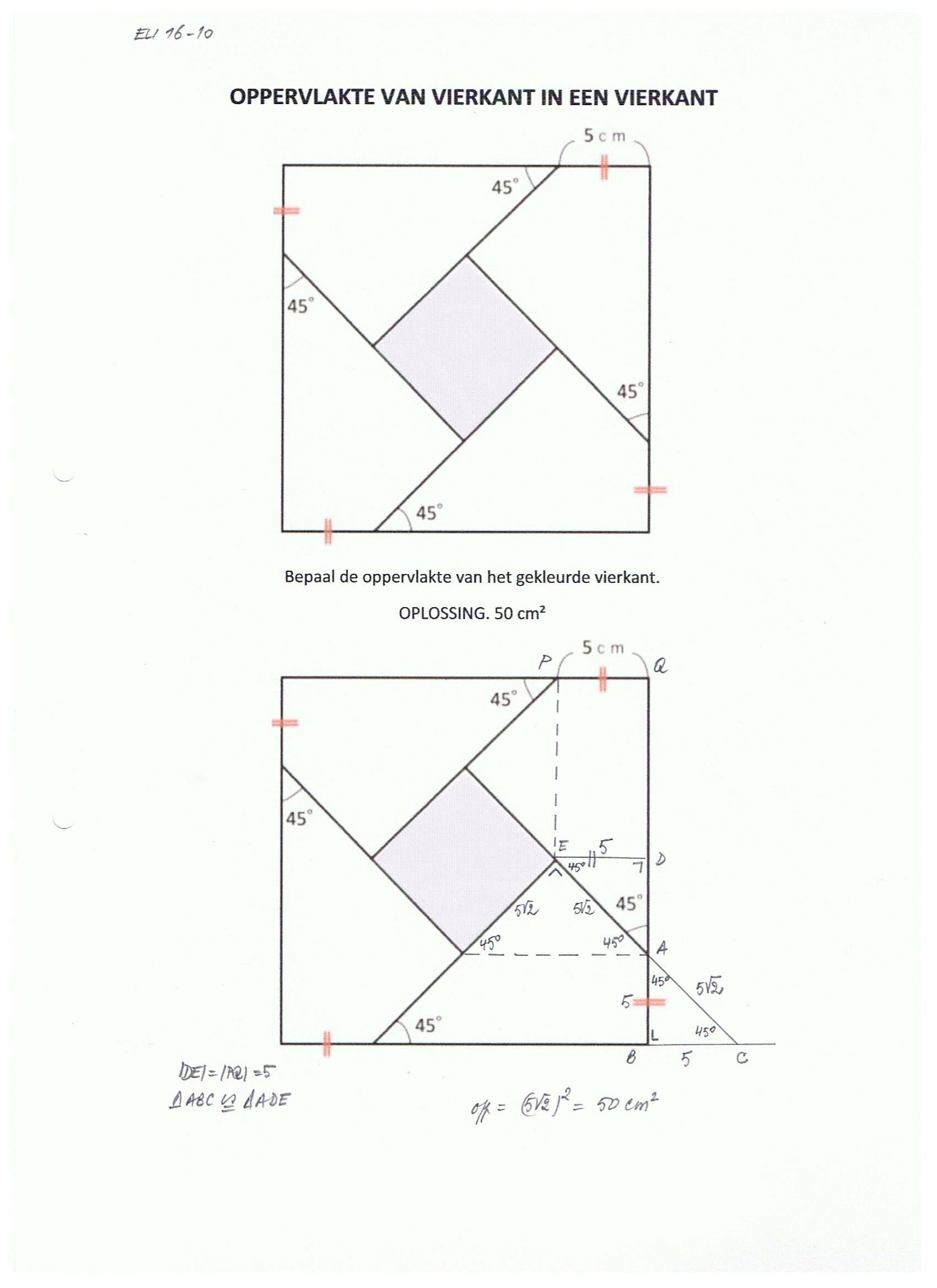 PROBLEEM 10. Vierkant in een vierkant | EUCLIDEA 16