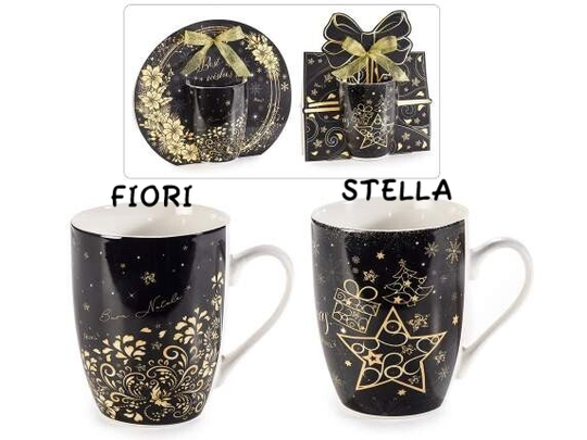 Tazza nera natalizia