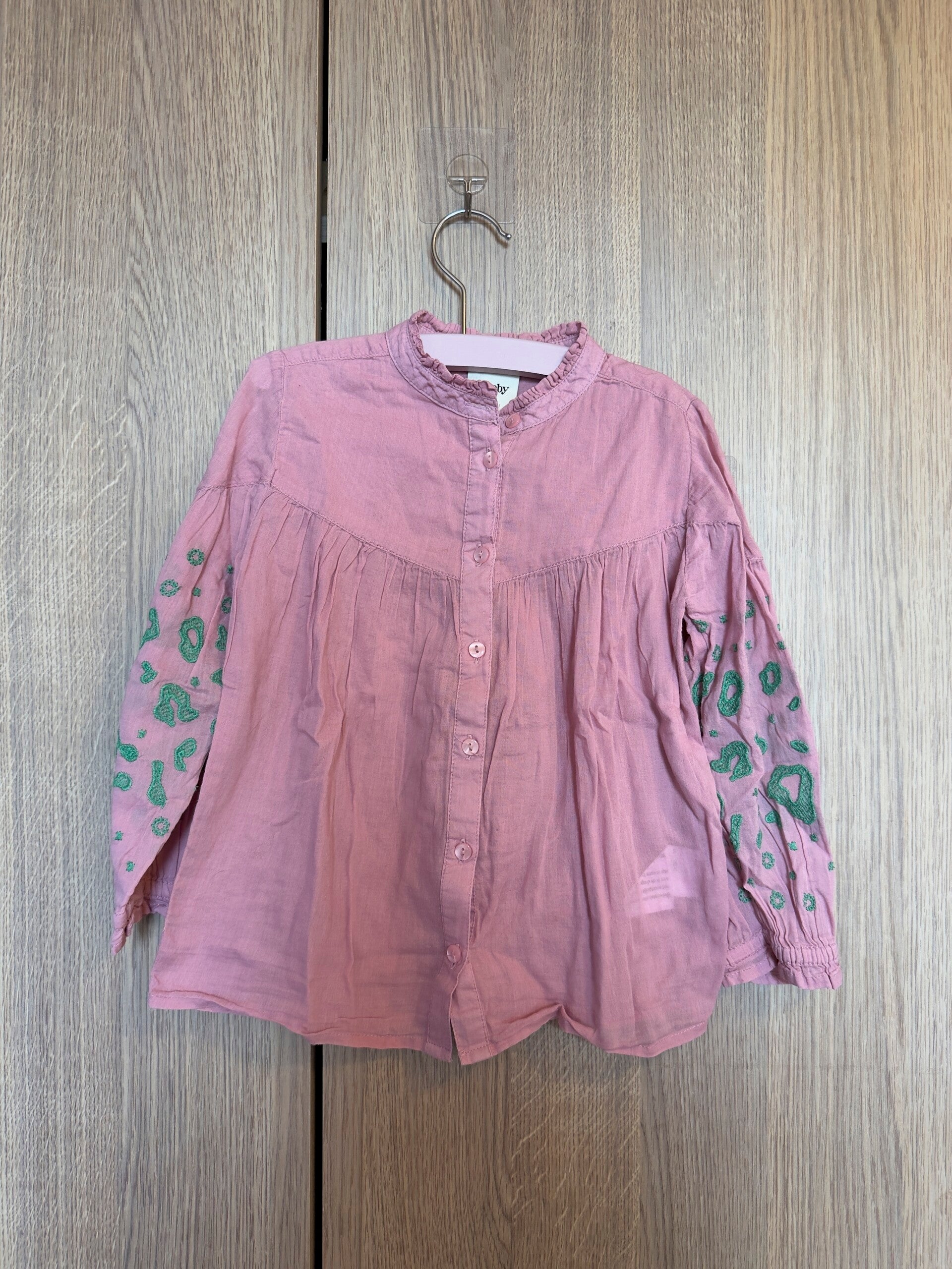 shoeby - roze blouse met pofmouwen - maat 98/104