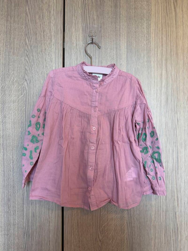 shoeby - roze blouse met pofmouwen - maat 98/104