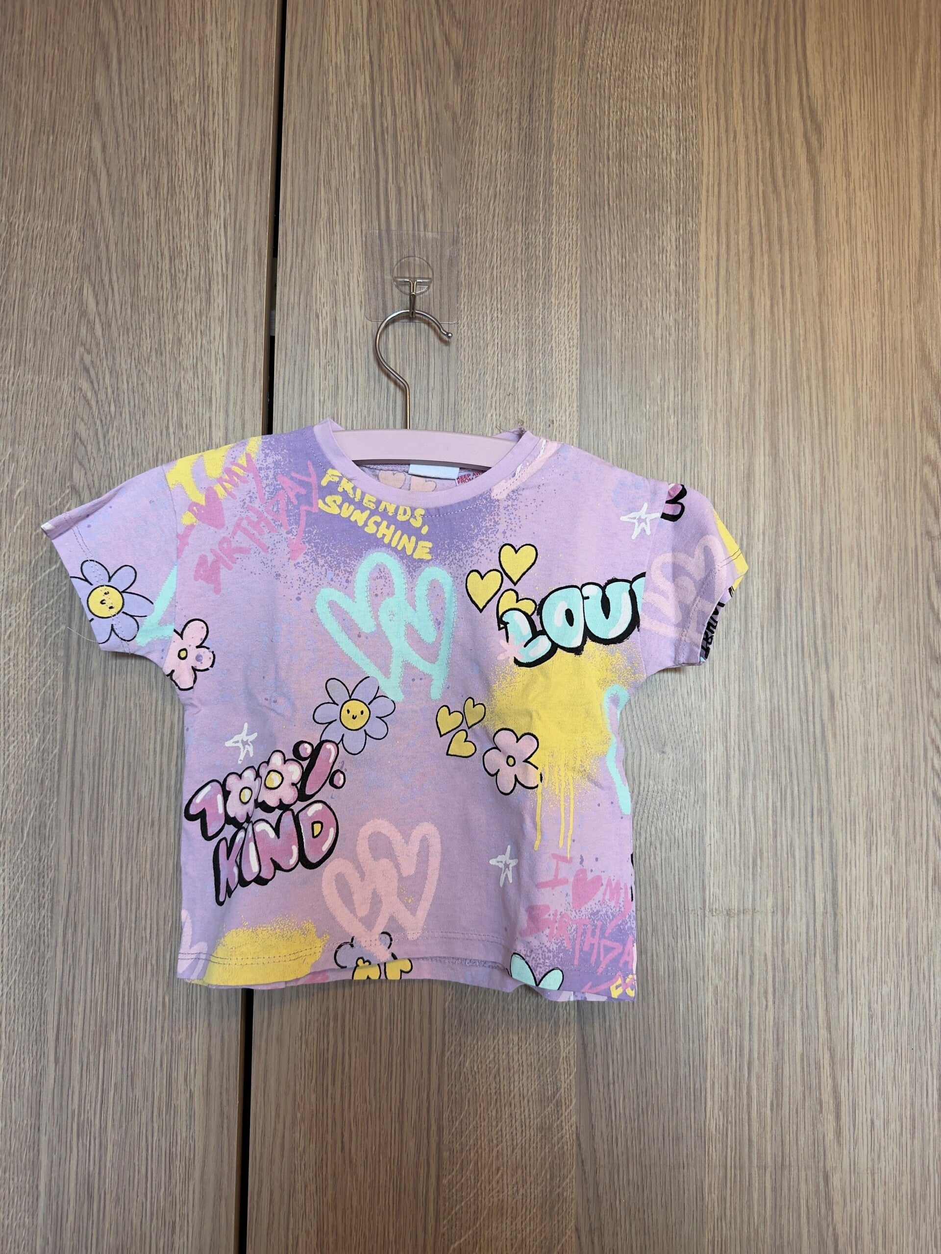 zara - lila bedrukte shirt - maat 92