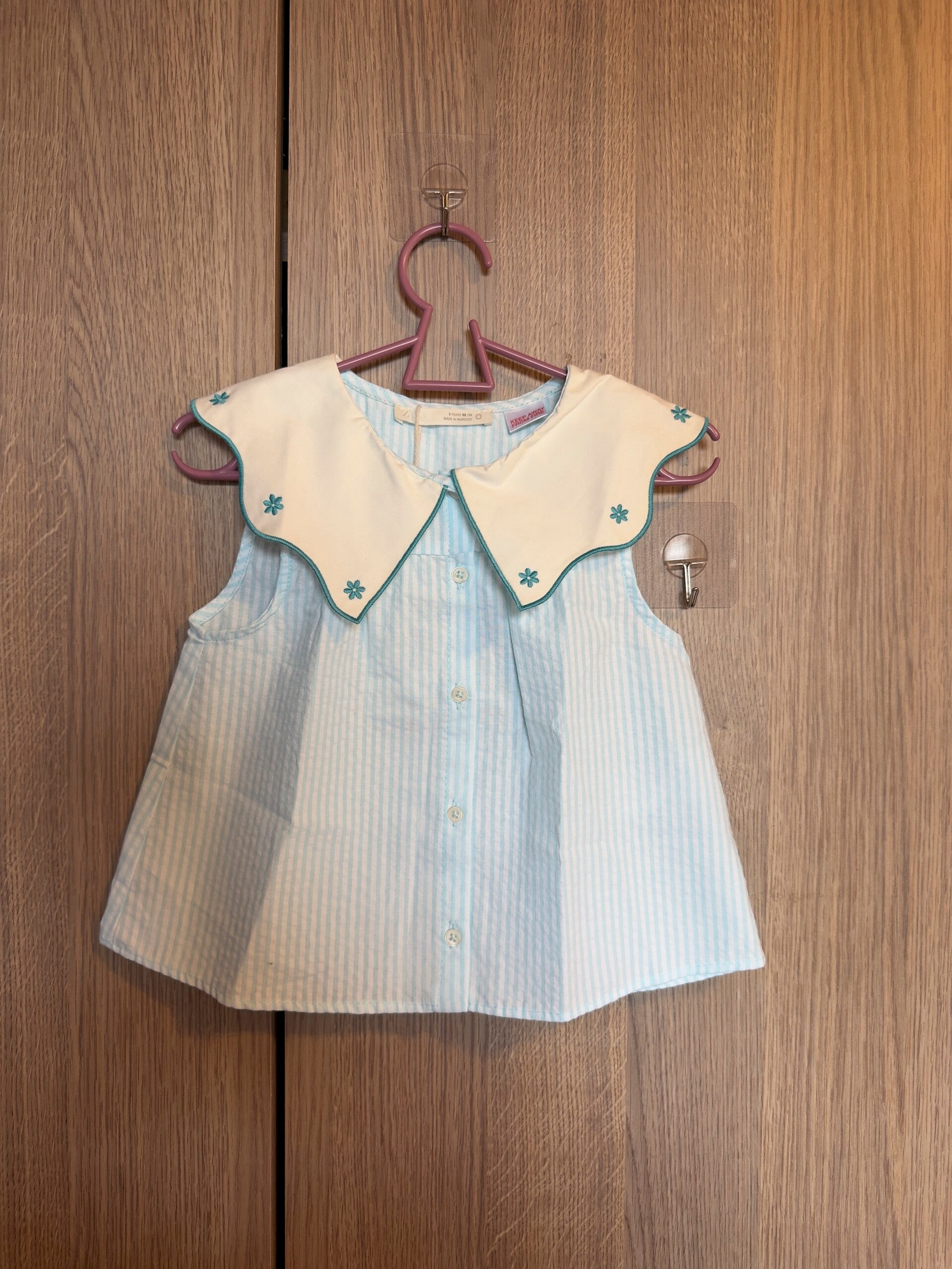 zara - wit/blauw gestreepte blouse - maat 98