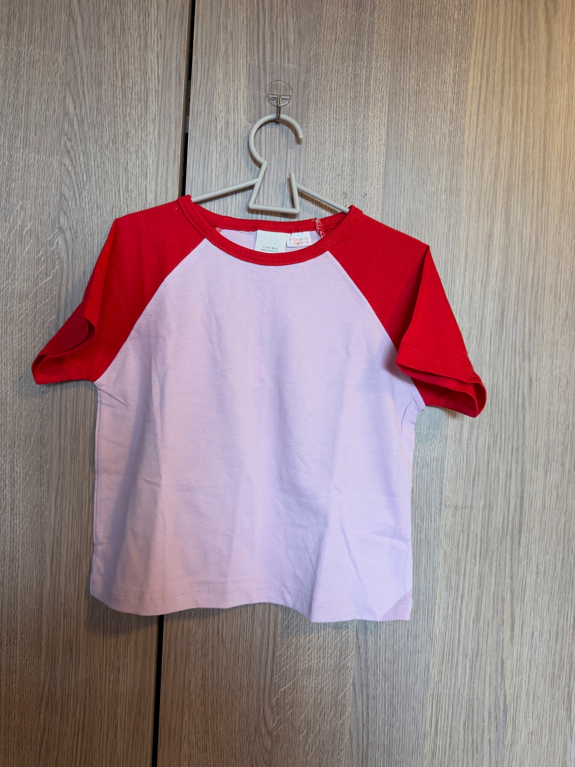 zara - roos rode shirt - maat 98