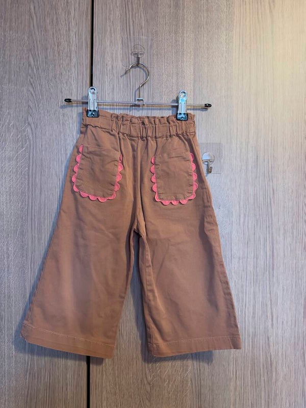 zara - bruine wijde broek - maat 92
