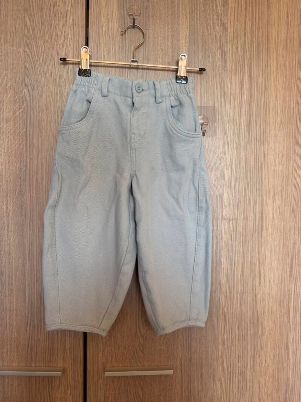 zara - blauw/grijze baggy broek - maat 98