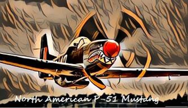 P-51MUSTANG1 ART MAGNET