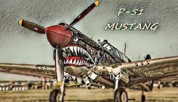 P-51MUSTANG2 ART MAGNET
