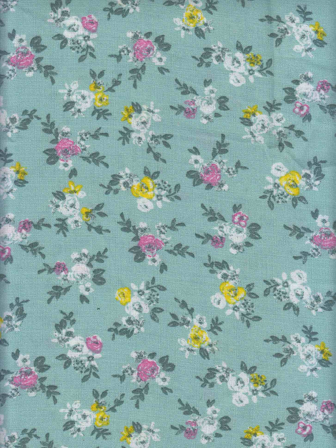 Sage Poly Linen Look Print