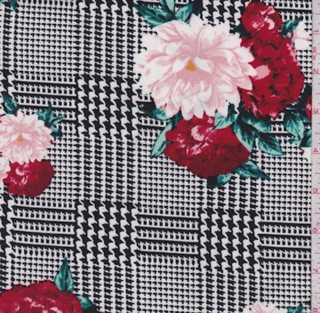 White/Pink Glen plaid Floral