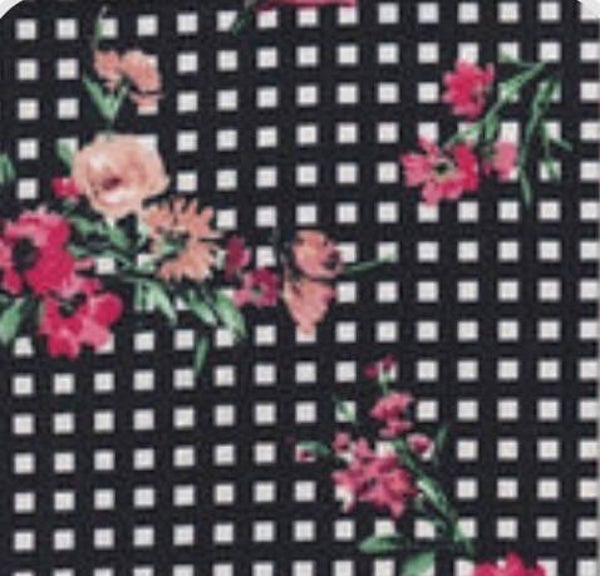 Black Floral Check
