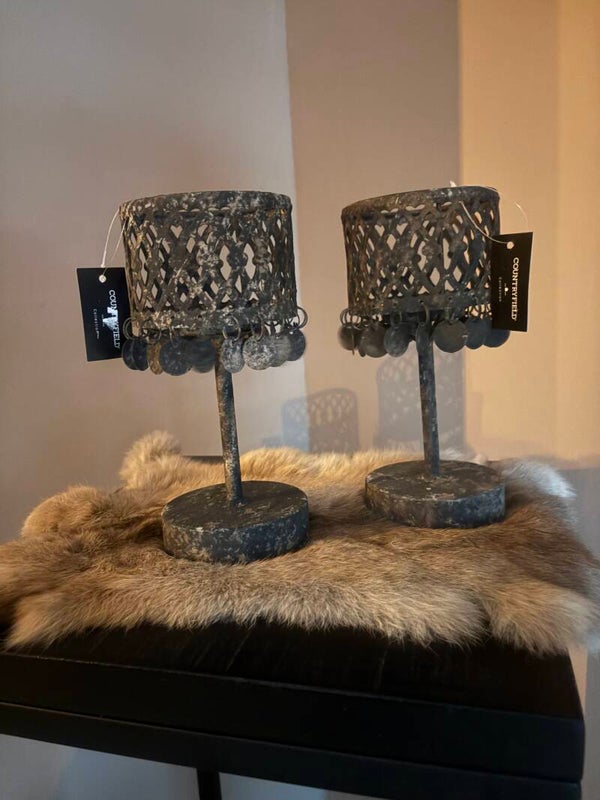 Metalen Windlicht old grey (Countryfield)