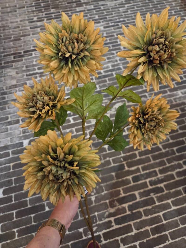 Zijdenbloem mum spray groen