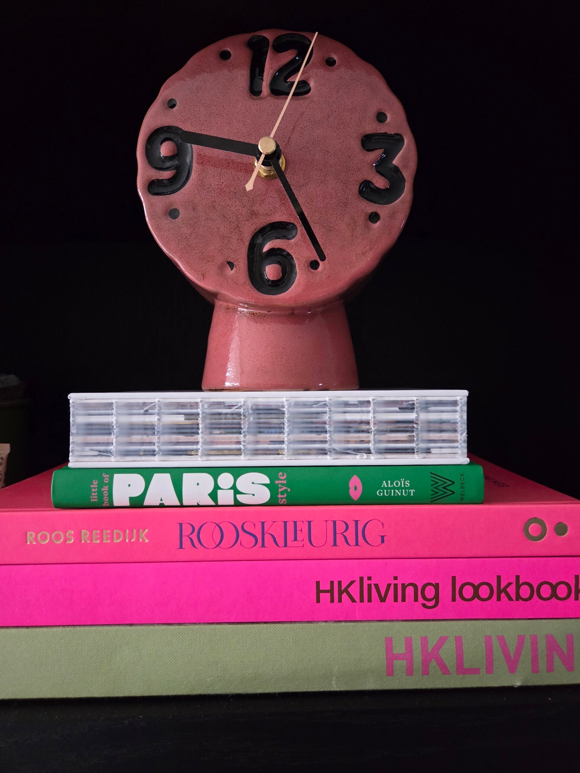HKliving retro ceramic klok pink