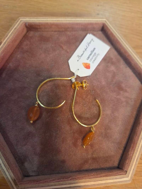 A beautiful story oorbellen set carnelian