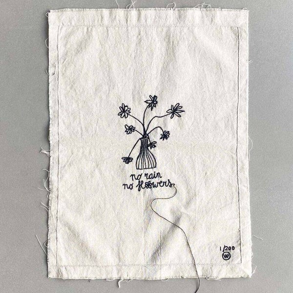 Stitched art flowers