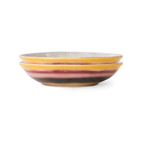 HKliving 70s ceramics curry bowl hibiscus