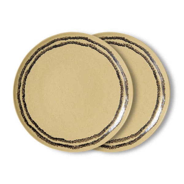HKliving 70s ceramics plates vanilla