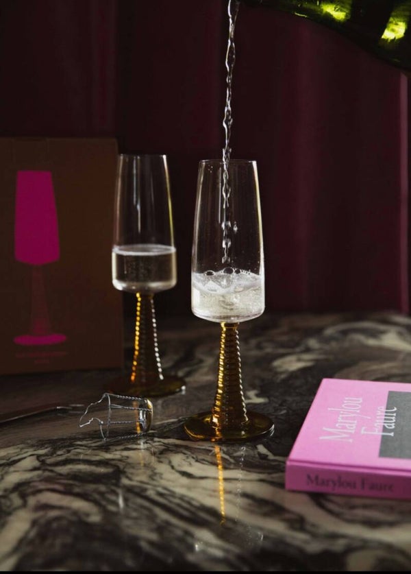 HKliving Swirl champagne glass