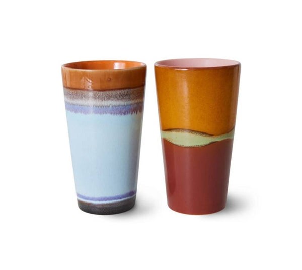 HKliving 70s ceramics Latte set Clash