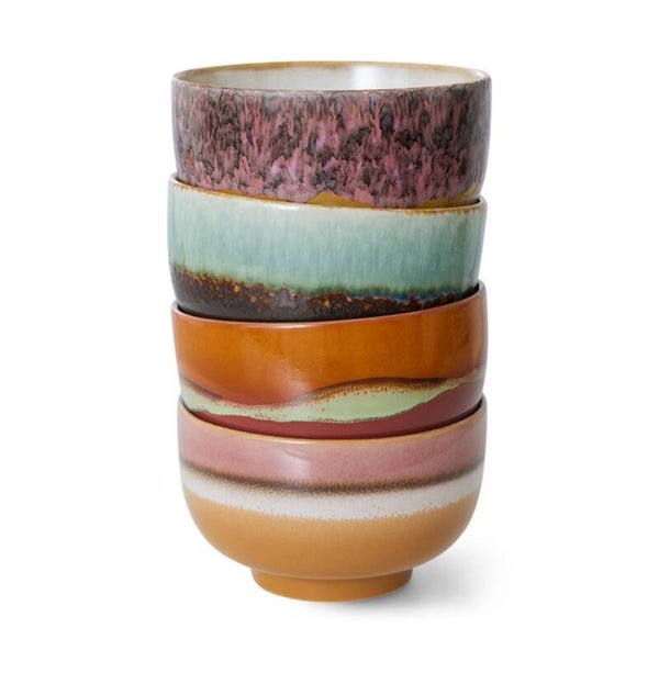 HKliving 70s ceramics noodle bowls set Geyser