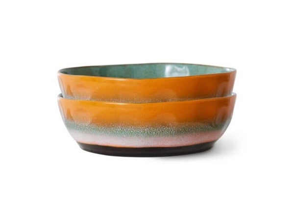 HKliving 70s ceramics pasta bowls golden hour