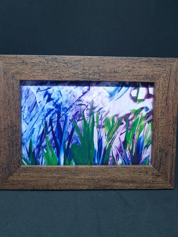 Encaustic Wax art -  Iris countryside