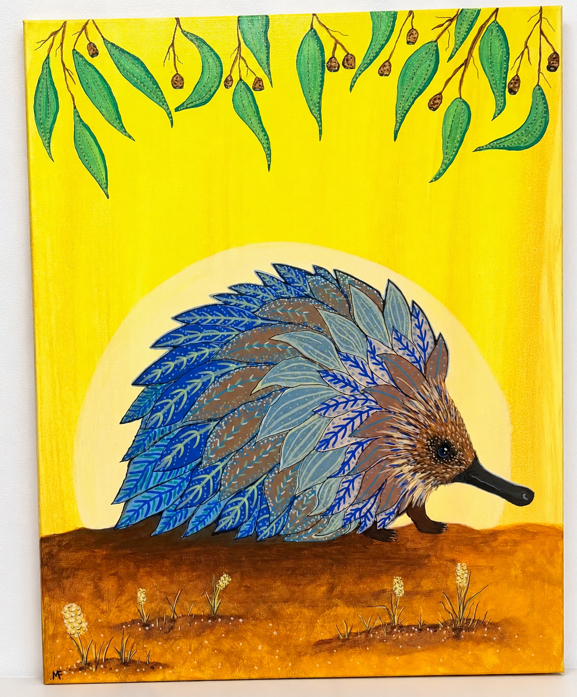 Botanical Whimsy Echidna — Original Australian Wildlife Painting