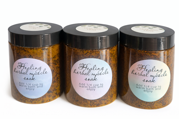 Herbal healing muscle soak natural organic herbs oils bath