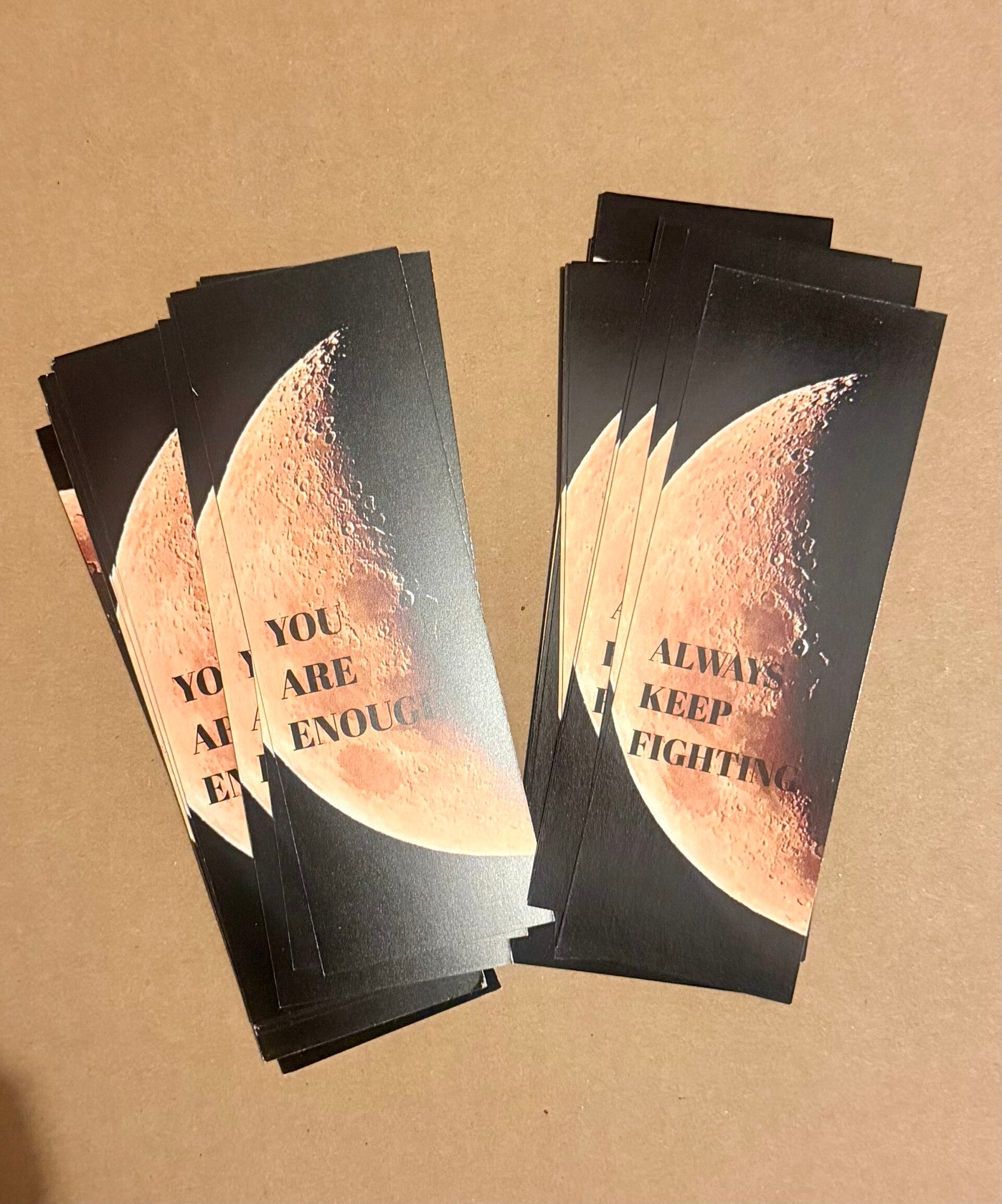 Card Bookmarks double sided moon photography mental health