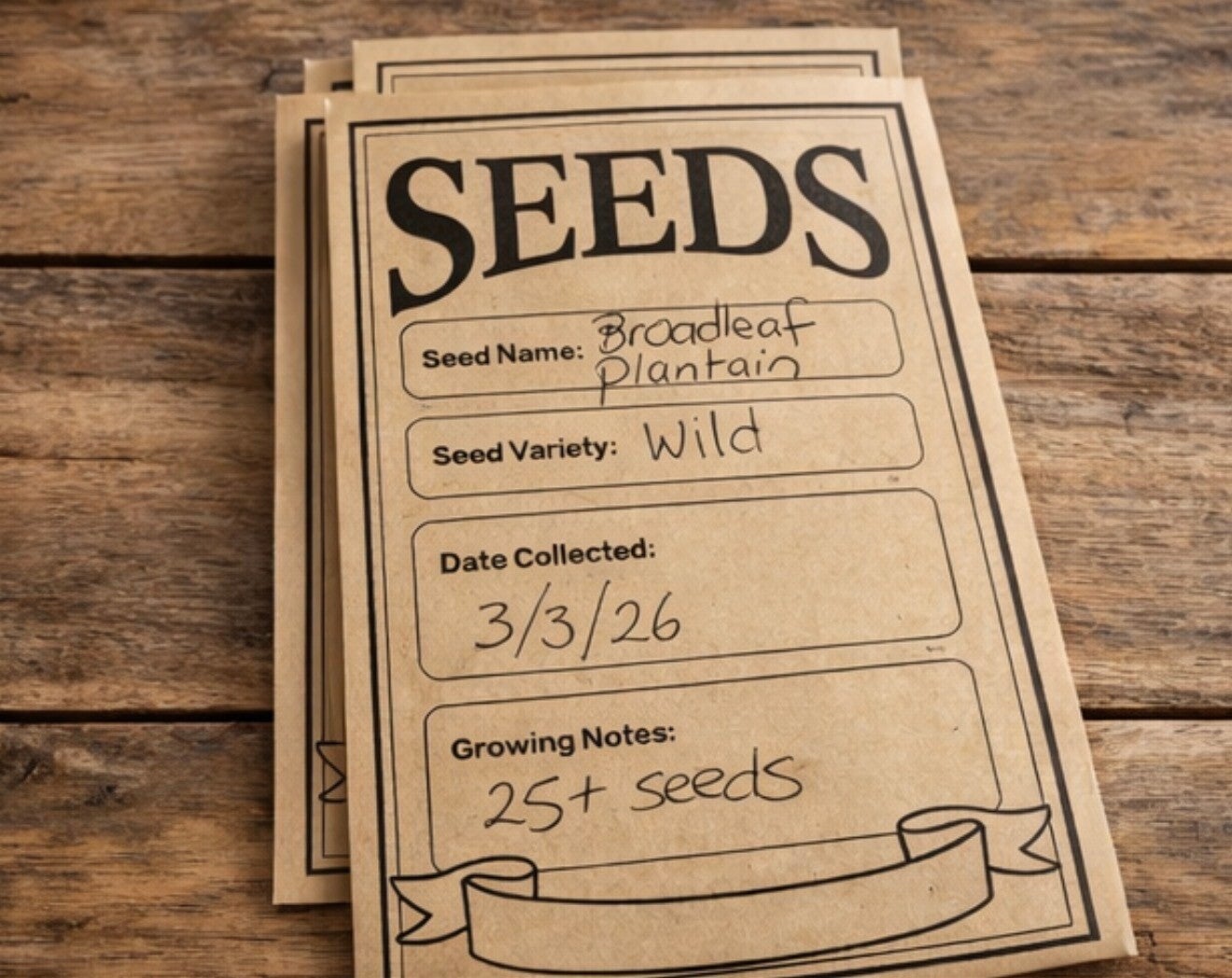 Broadleaf plantain seeds x25 wildcrafted medicinal herbal healing