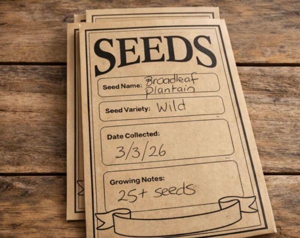 Broadleaf plantain seeds x25 wildcrafted medicinal herbal healing