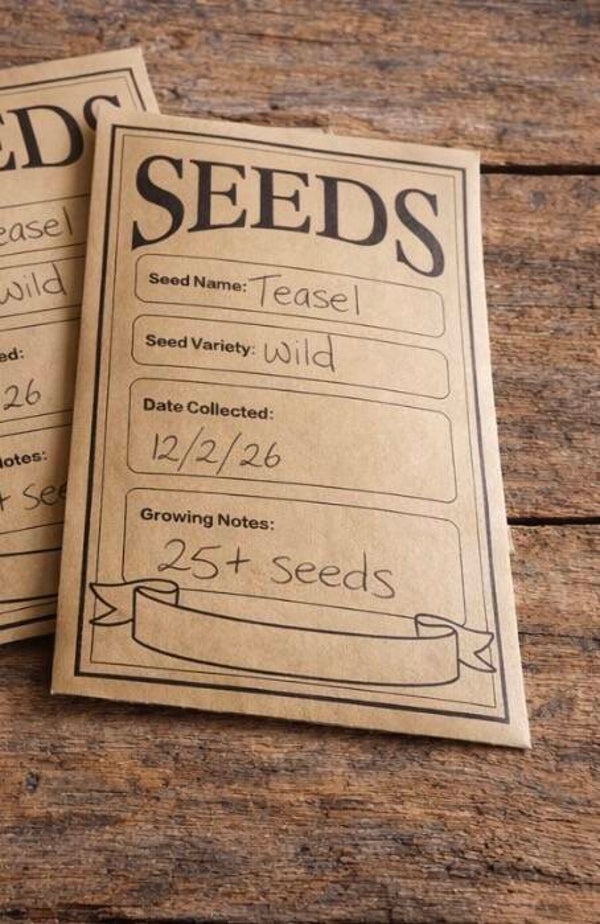 Wild teasel seeds x25 wildcrafted flower arrangements crafting wildflowers