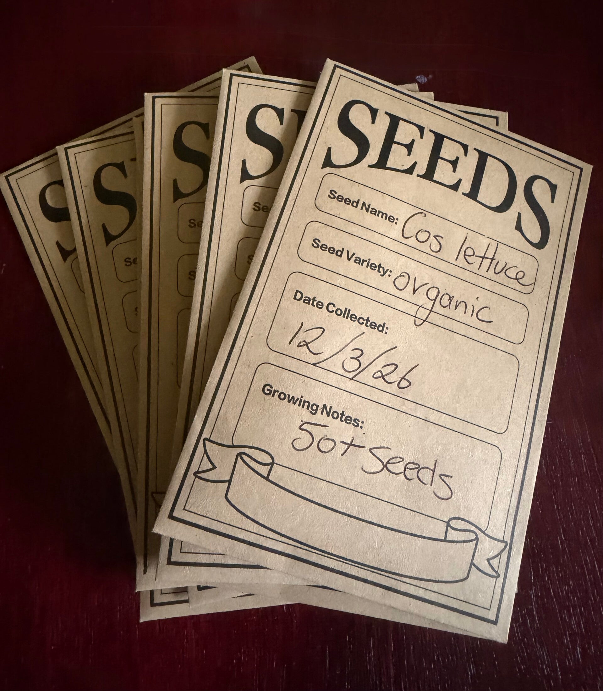 Cos lettuce seeds x50 premium organic Aussie grown veggies