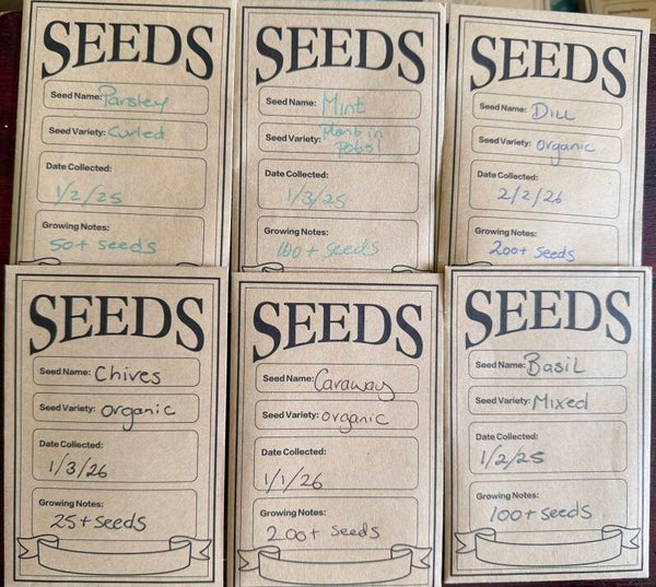 Herb gardener seed pack kit 6 organic premium homegrown herb seeds