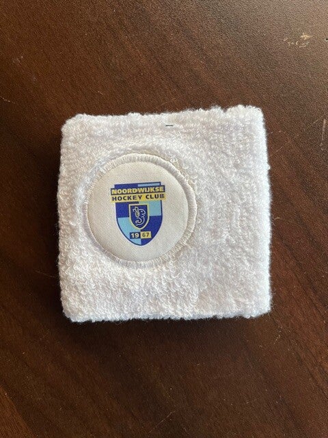 Polsband wit, met logo