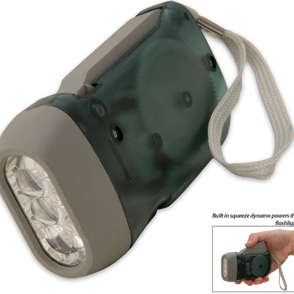 Opwindbare nood zaklamp (dynamo • geen batterijen nodig)