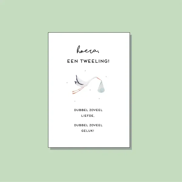 Kaartje - Hoera, een tweeling!
