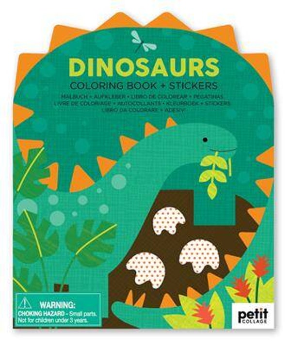 Petit collage - Kleurboekje met stickers - Dinosaurs