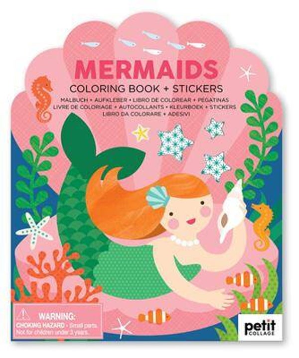 Petit collage - Kleurboekje met stickers - Mermaids