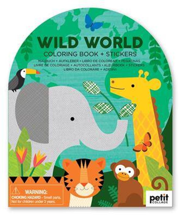 Petit collage - Kleurboekje met stickers - Wild World