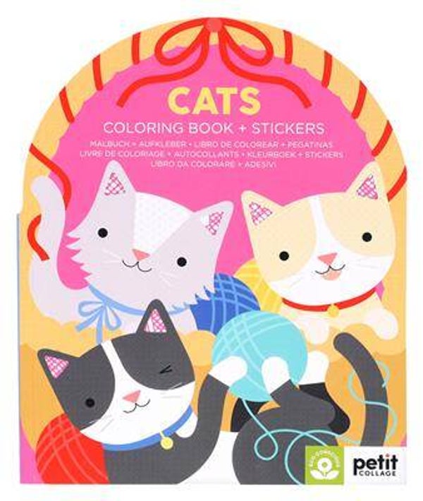Petit collage - Kleurboekje met stickers - Katten