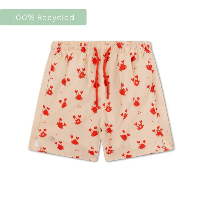 Swim Essentials - Oh Crab | Beige/Rode UV Zwembroek Jongens