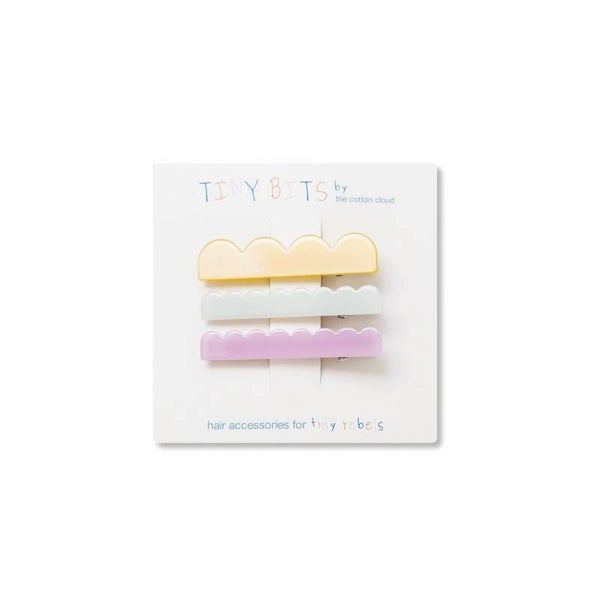 The Cotton cloud - Set van 3 haarclips Waves Pastel